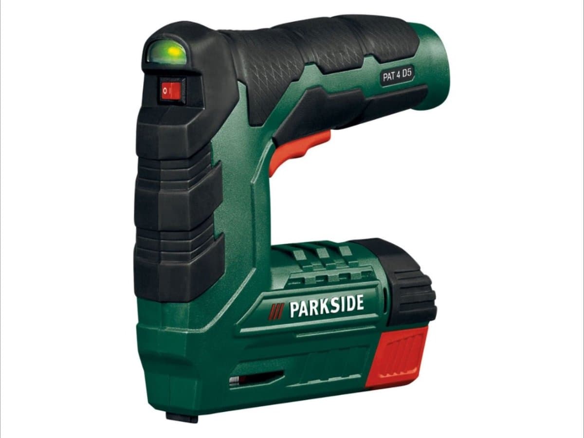Niet en spijkerpistool - Tracker  - Nietpistool - Spijkerpistool - Elektrisch spijkerpistool - Handtacker - Nagelpistool 1000 nietjes à 8 mm, inclusief 1000 nietjes à 6 mm, 500 spijkers à 10 x 1,2 mm en USB-laadapparaat