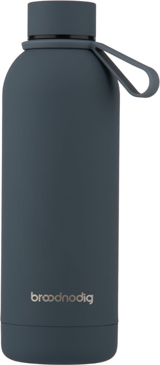 Broodnodig® - Premium RVS Drinkfles - 500ML - RVS Waterfles - Thermosfles - Isoleerfles - Travel Mug - Matte Grey
