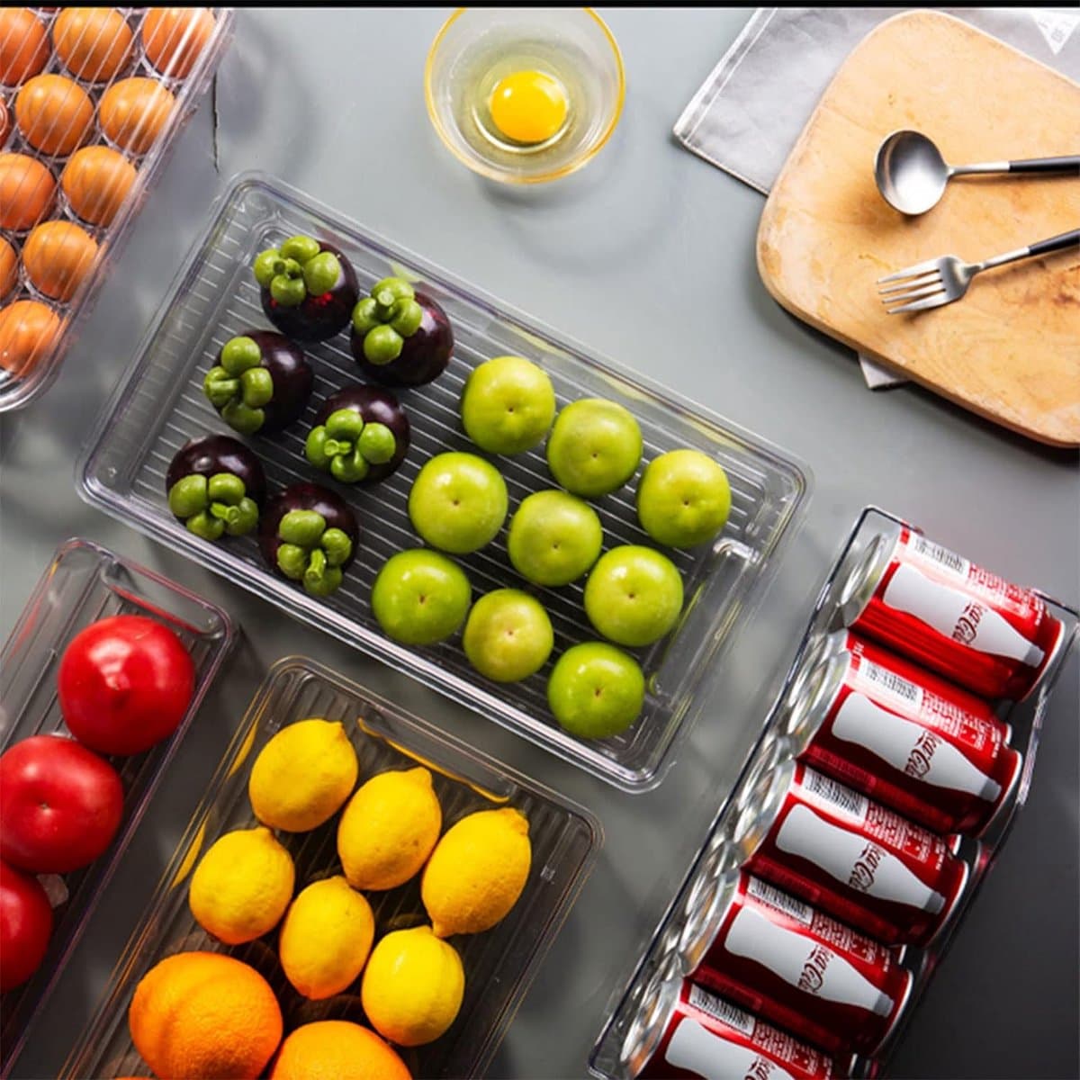 Koelkastorganizer, set - voorraadkamer, snacks, blikjes, keuken,HOGE KWALITEIT MATERIAAL ,6stuks