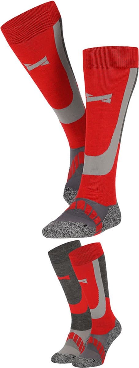 Morethansocks - Skisokken Unisex - 4-Pack - Merino wol - Maat 35 t/m 48 - Skisokken dames - Skisokken heren