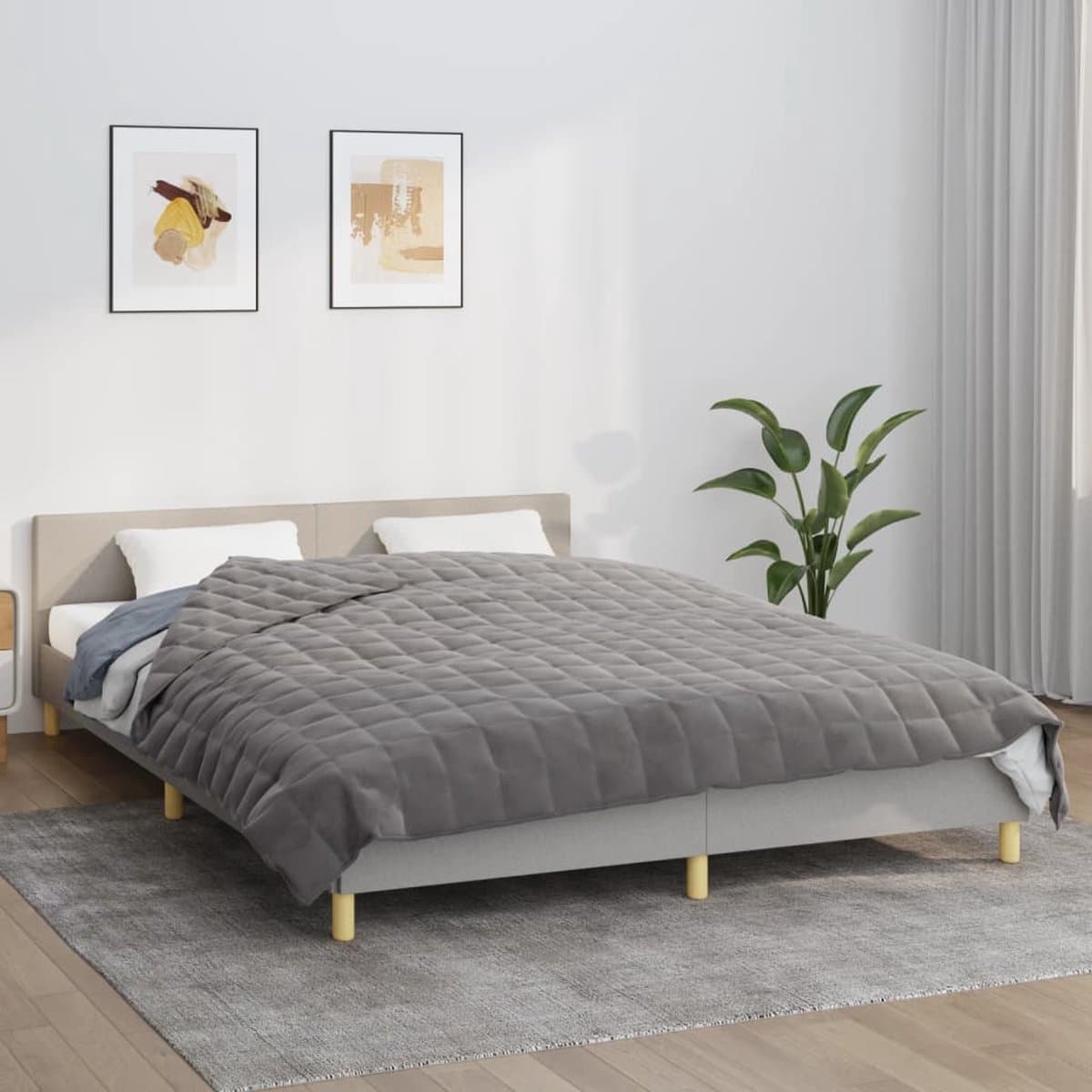 vidaXL Zware Deken - 220 x 240 cm, Grijs, 11 kg