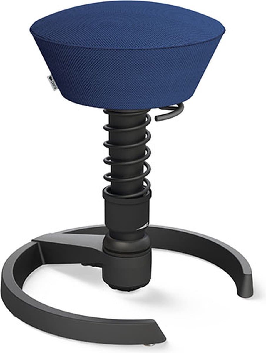 Aeris Swopper - ergonomische bureaukruk - zwart onderstel - blauwe zitting - gliders - mesh - standaard