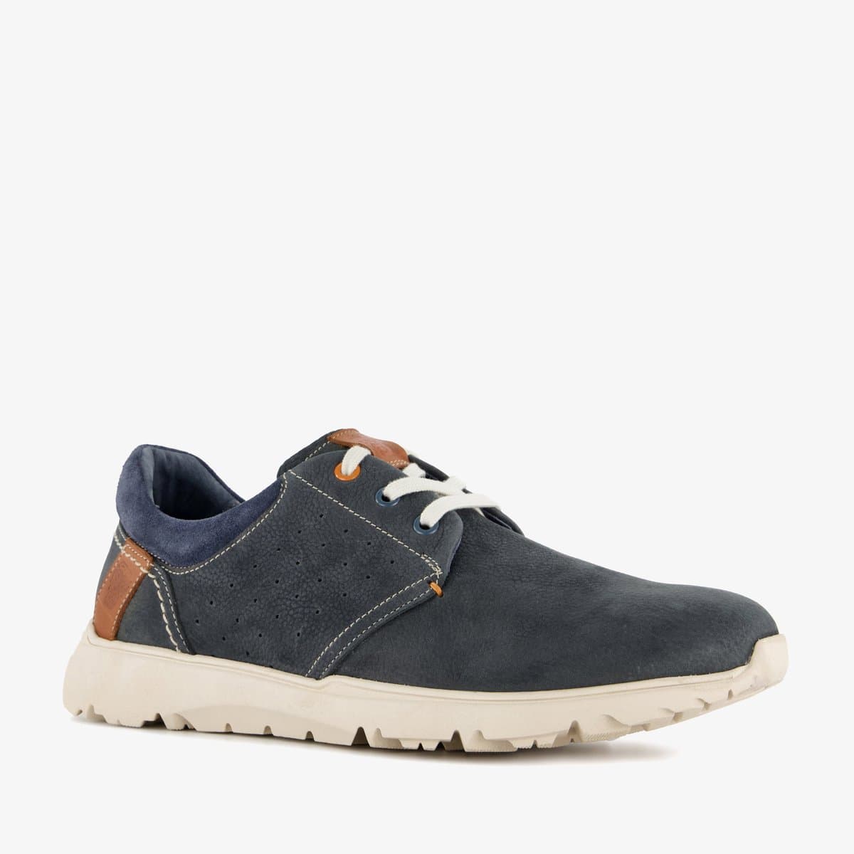 Hush Puppies leren heren veterschoenen blauw - Maat 43 - Extra comfort - Memory Foam