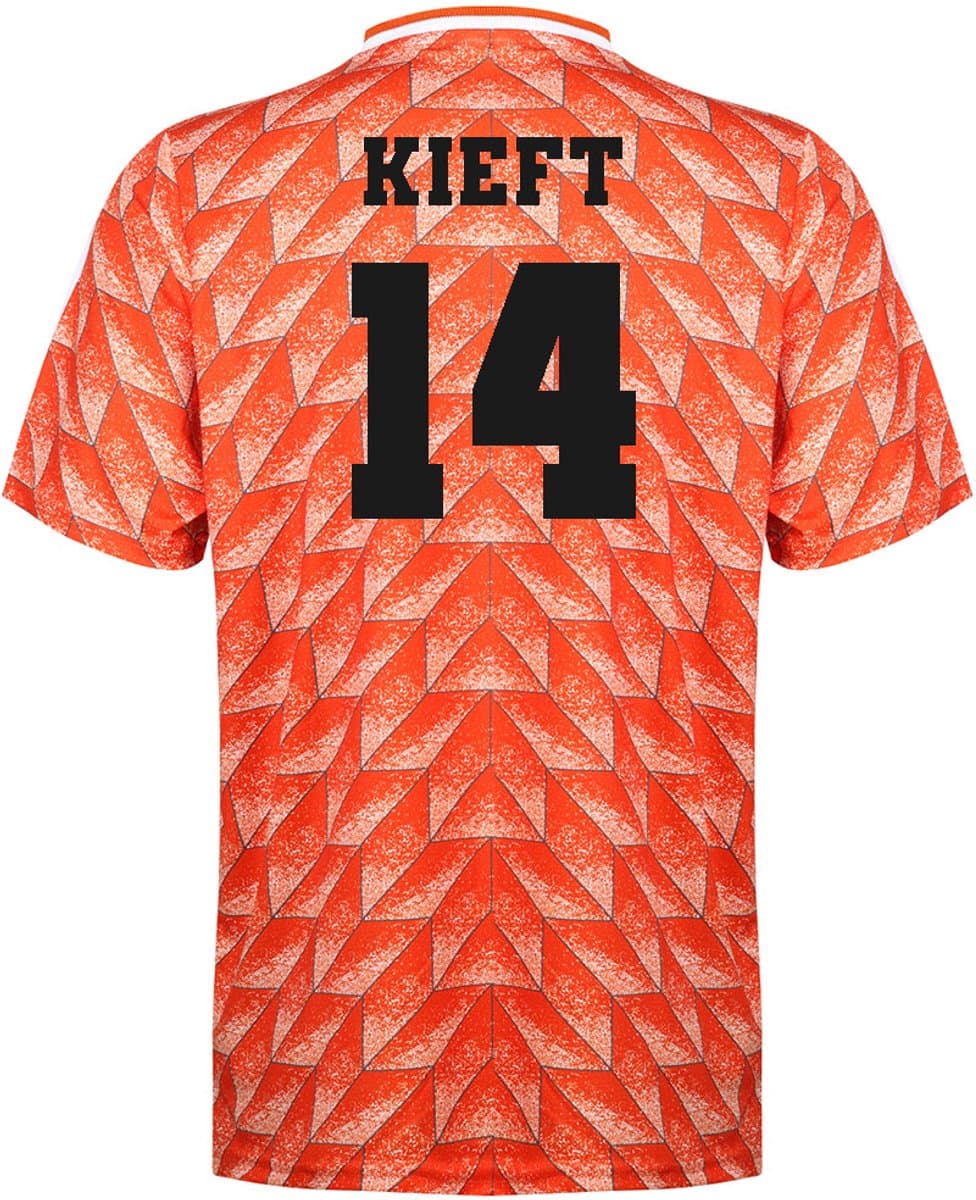 EK 88 Voetbalshirt Kieft - Nederlands Elftal - Oranje shirt - Nederlands Elftal Shirt - Voetbalshirts Kinderen - Jongens en Meisjes - Sportshirts - Volwassenen - Heren en Dames - Maat S