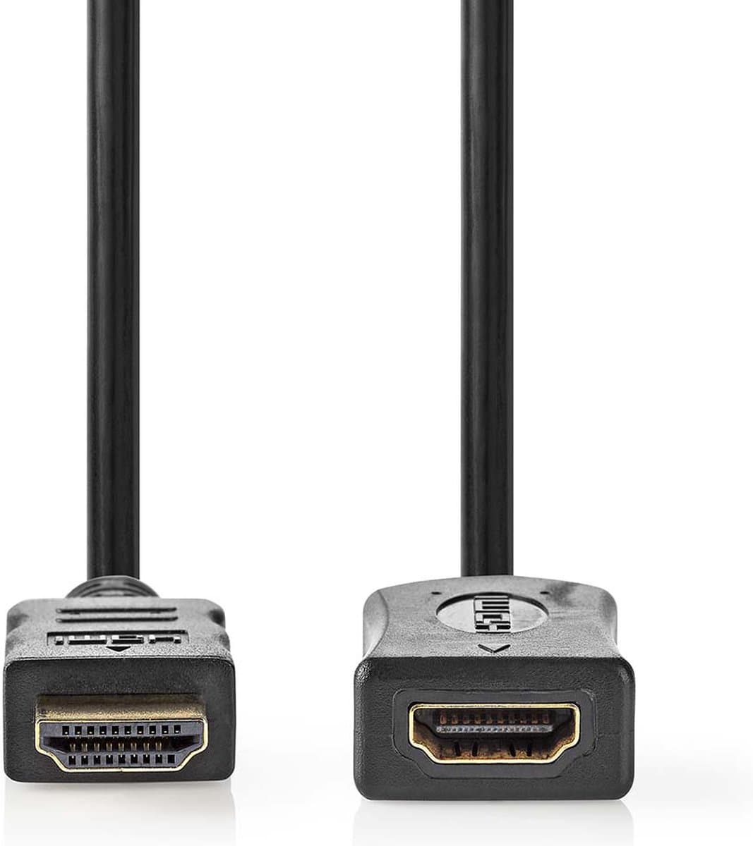 Nedis High Speed HDMI-Kabel met Ethernet - HDMI Connector - HDMI Output - 4K@30Hz - 10.2 Gbps - 5.00 m - Rond - PVC - Zwart - Label