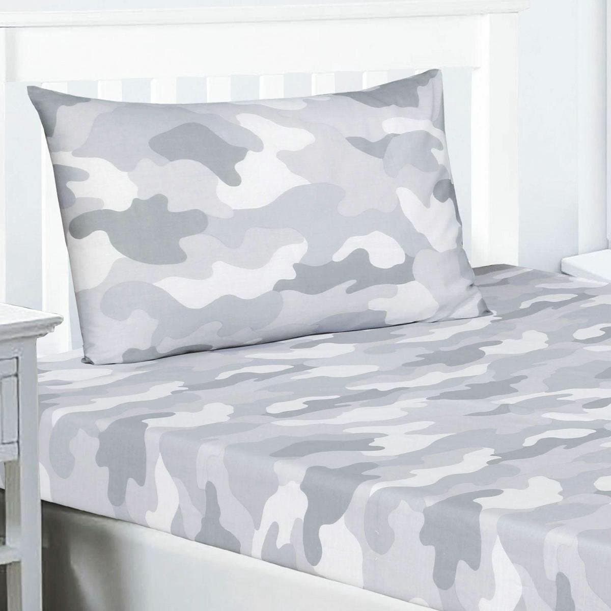 Camouflage Hoeslaken 92x190cm Kussensloop 50x75