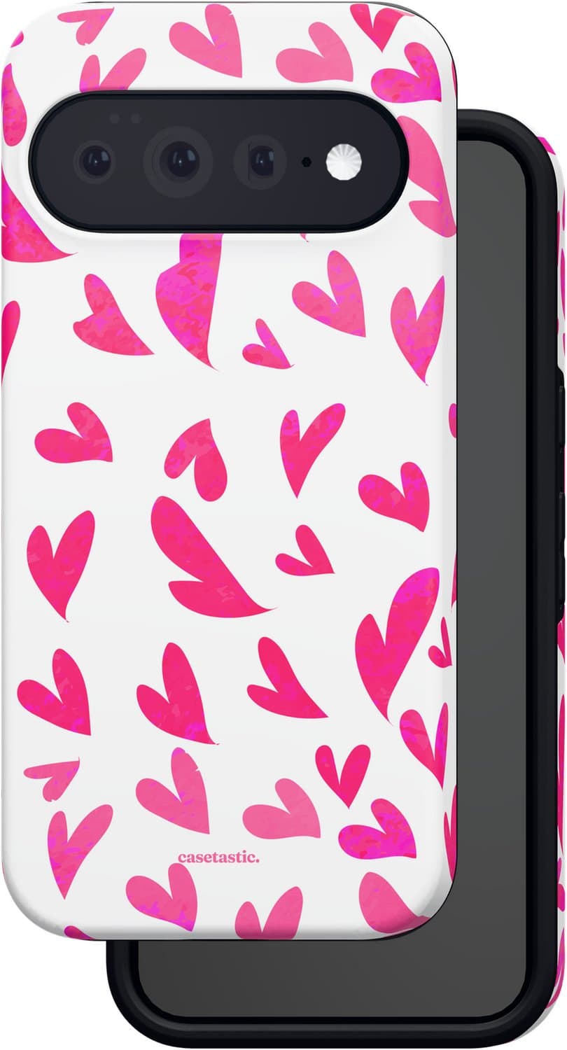 Casetastic Hoesje Geschikt voor Google Pixel 11 Pro XL - Stijlvolle Beschermende Duo-layer Case - Valentijns Liefdes Hartjes