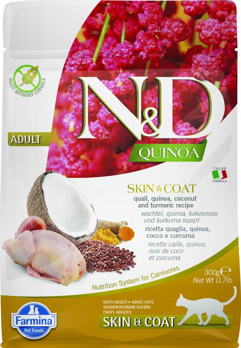 Farmina N&D Quinoa - Adult kat - Skin & coat kwartel - 300gr