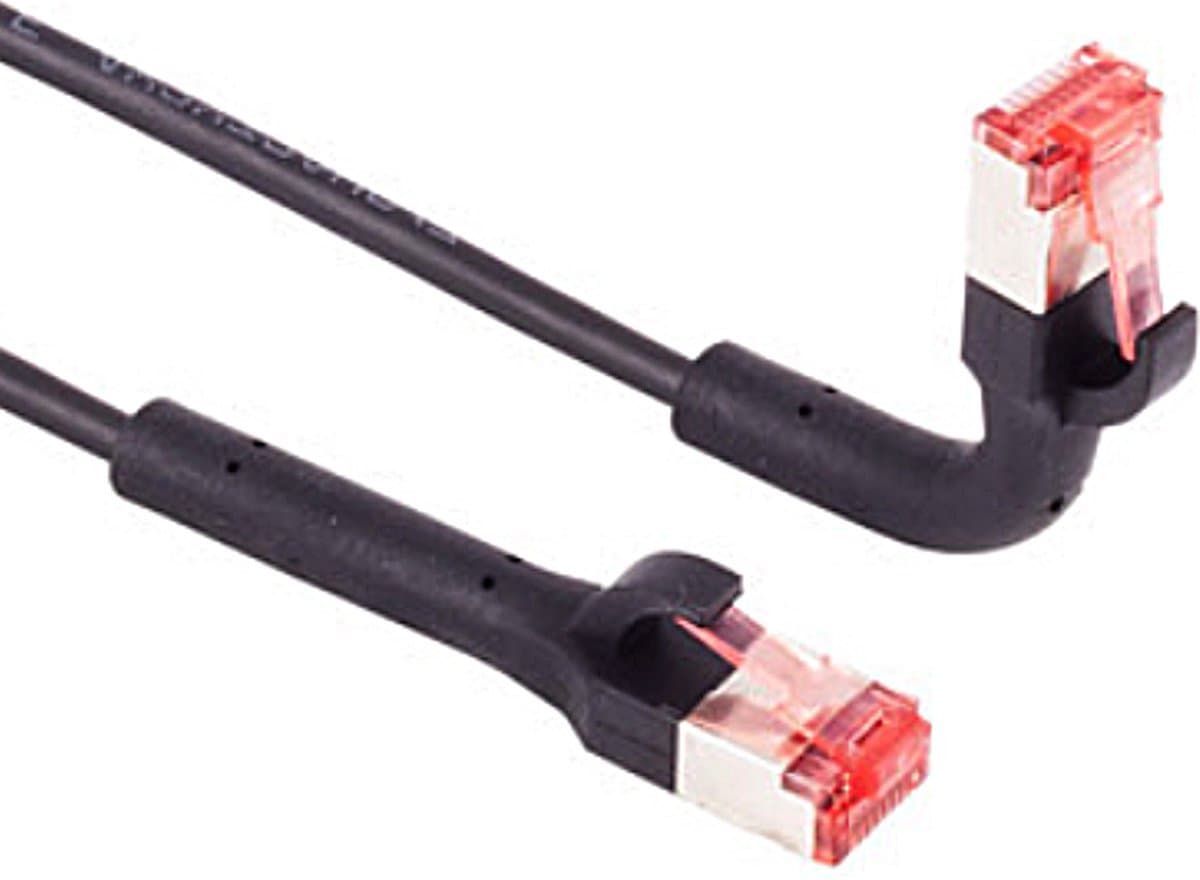 FTP CAT6A 10 Flexline Gigabit Netwerkkabel - CU - Buigbare connector - LSZH - 0,25 meter - Zwart