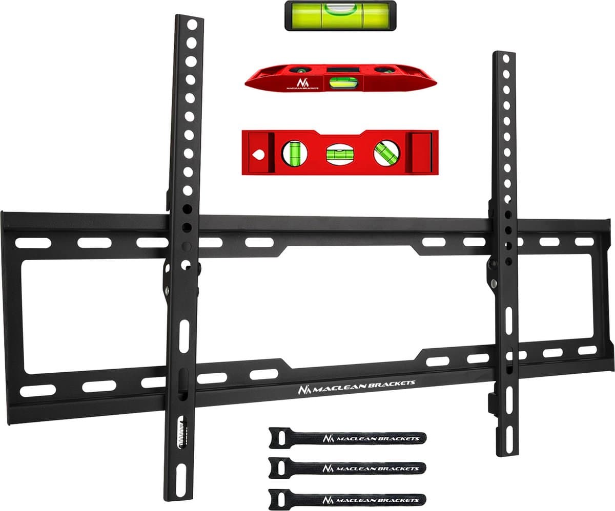 Maclean Tv-Beugel / Tv-houder / TV steun / LCD, LED, OLED - max VESA 600x400, 32-80", 45kg, kantelverstelling +0°~-10°, MC-413
