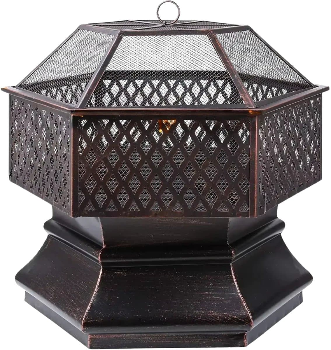 Tuinbarbecue - Vuurkorf - Vuurschaal - Terrashaard - Rookbarbecue - Voor Buiten BBQ - Stalen Kopsapparaat met Brandvertragende Gaasafdekking - Rookbarbecue - 66 cm