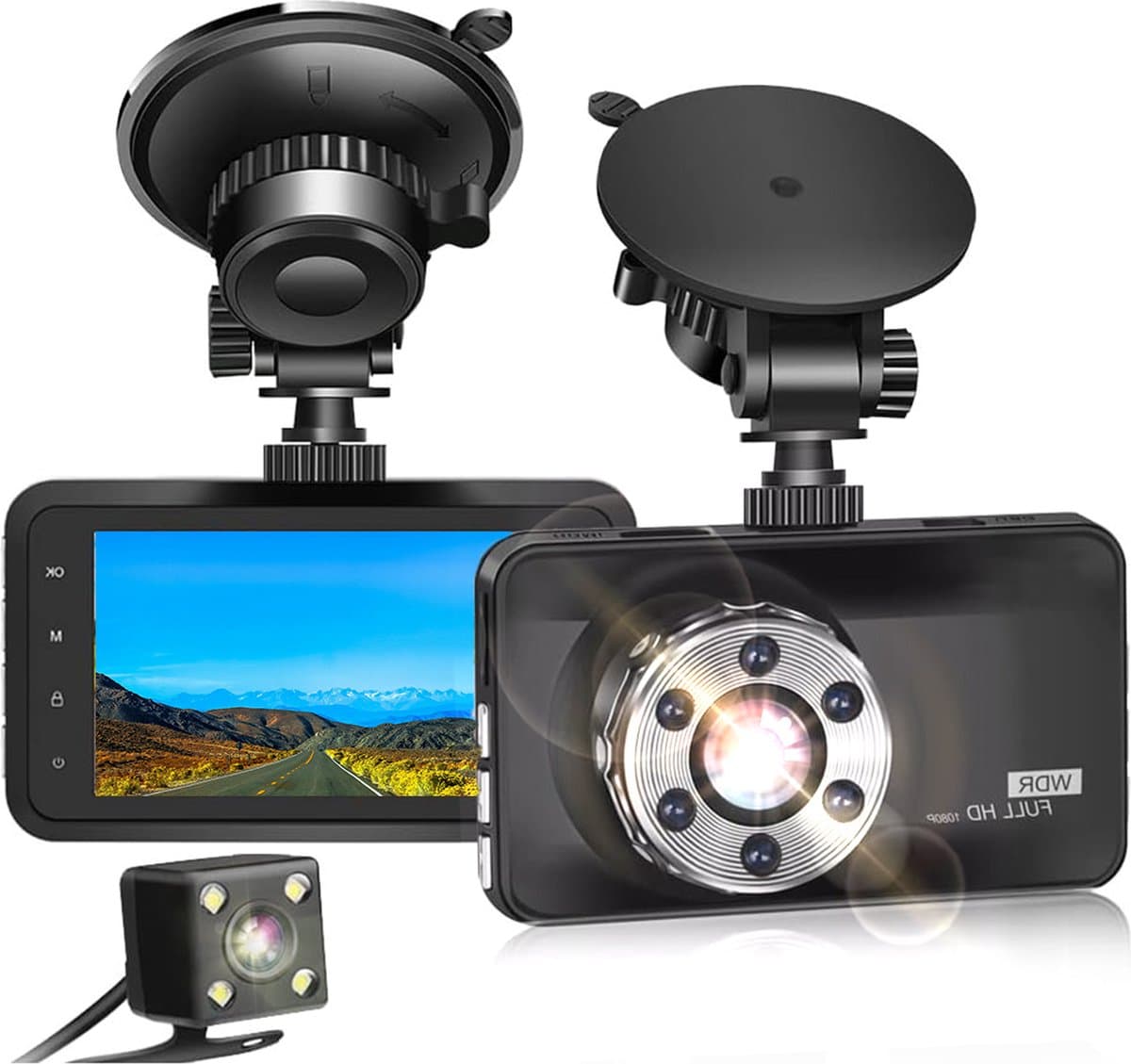 MKSS® Dual Dashcam - Dashcam voor Auto - Dashcams - Zwart