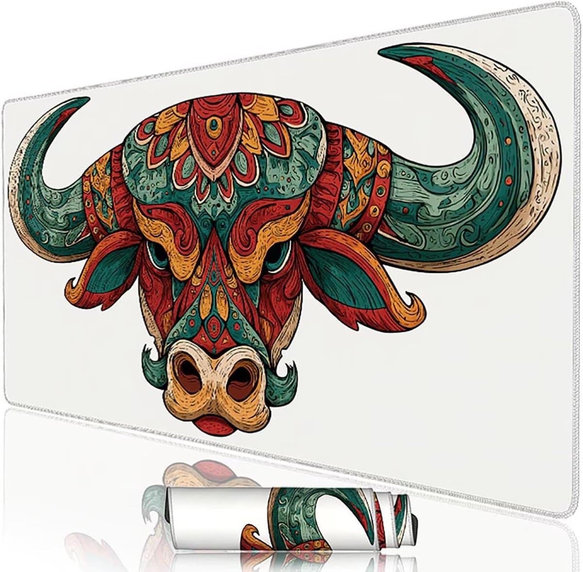 w-8729 Muismat XXL Abstracte Muismat Gaming Accessoires Bureau Grote Mat Toetsenbord en Computer 700 x 400 x 3 mm Bureauonderlegger Bue Pad PC Waterdicht met Rubberen Onderkant en genaaide Randen