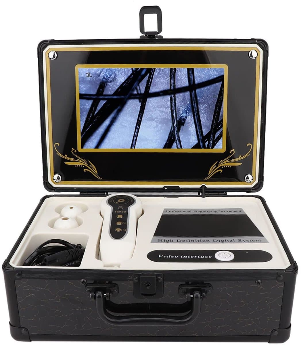 NTH products- Huidcamera 50x/200x - Huid-/haarherkenning - Hoofdhuidanalyse - Glansdetectie - EU-stekker 100-240V - Intuïtief scherm - Haardetector