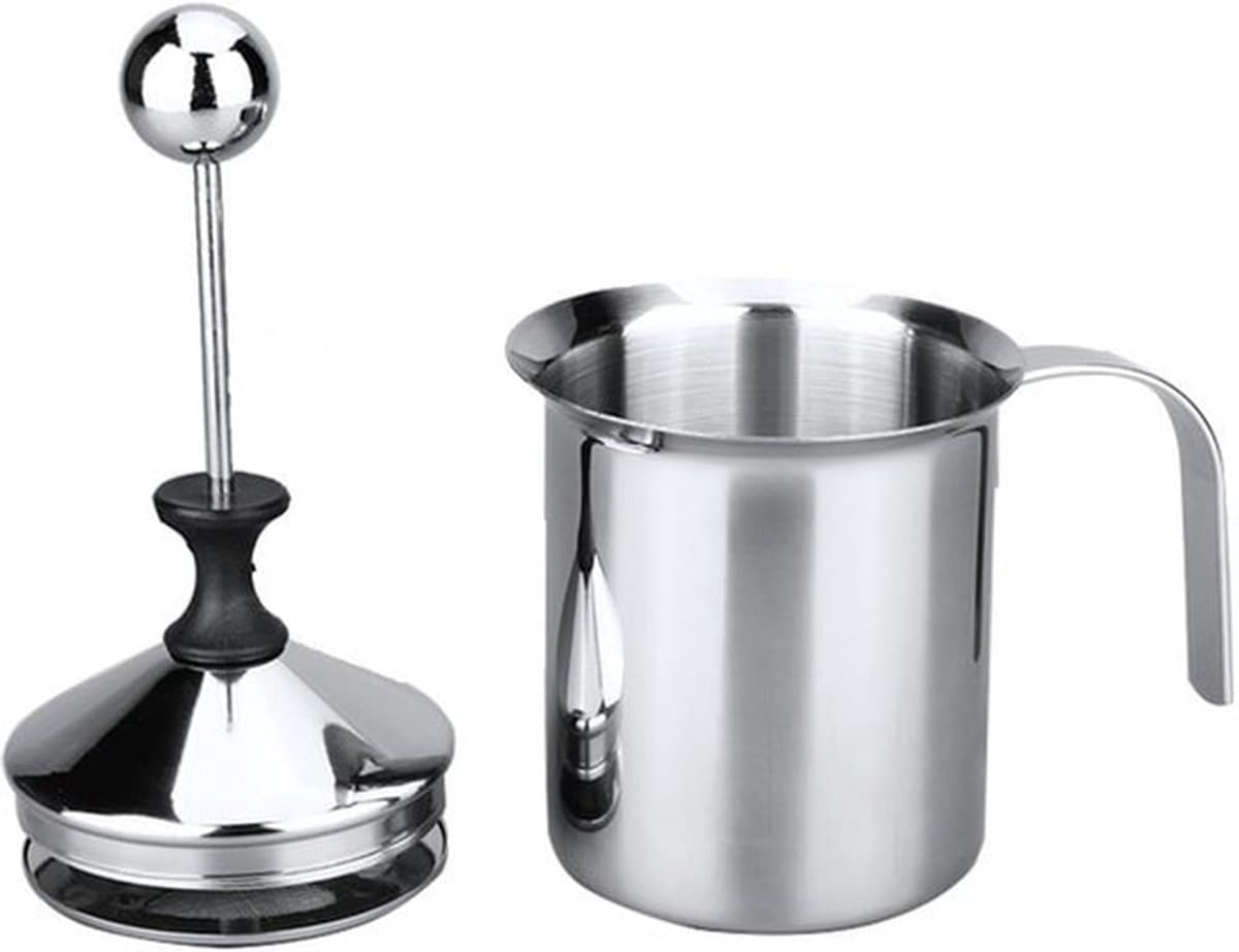 400ml - Melkopschuimer Handmatig - RVS - Melkklopper - Melkkan - Barista - Vaatwasserbestendig