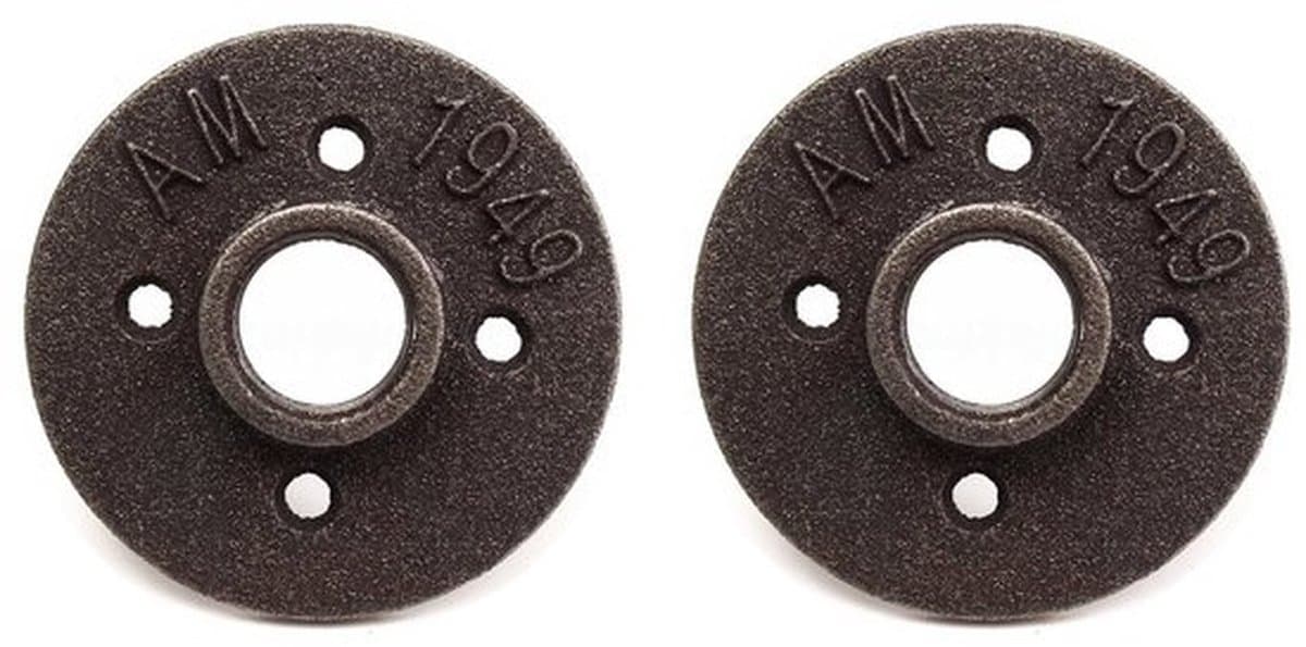 2 stuks 3/4 inch DN20 vloerflens van gegoten gietijzer voor een buitendiameter van 80 mm met 4 gaten voor industriële buizen, meubels en doe-het-zelfdecoratie