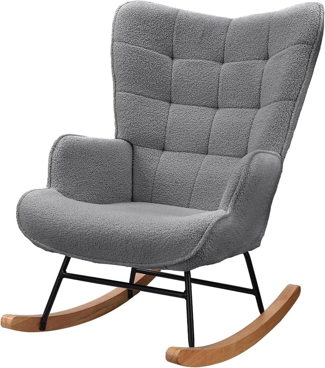 Schommelstoel - Comfort stoel - Ontspannen Zitten - Zachte zwaaibeweging - 53 x 75 x 93 cm - Grijs