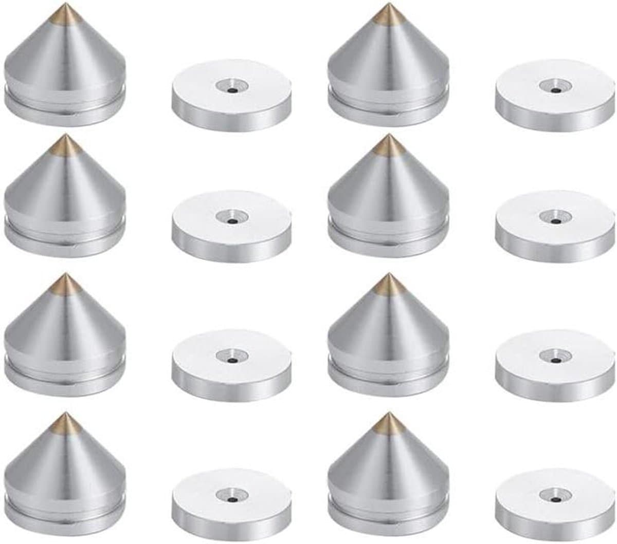 Luidspreker Spikes - Voet Pads - Geluid Verbeteren - Trilling Minimaliseren - 8 Stuks - Zilver