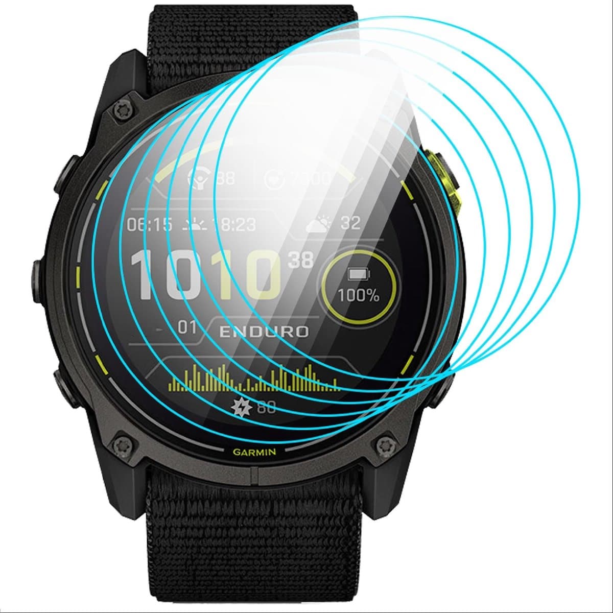 Allecto - Schermbeschermer - Flexibele TPU - Anti-Bubble - 51 mm - Slijtvast - Transparant - Geschikt voor Garmin Enduro 3