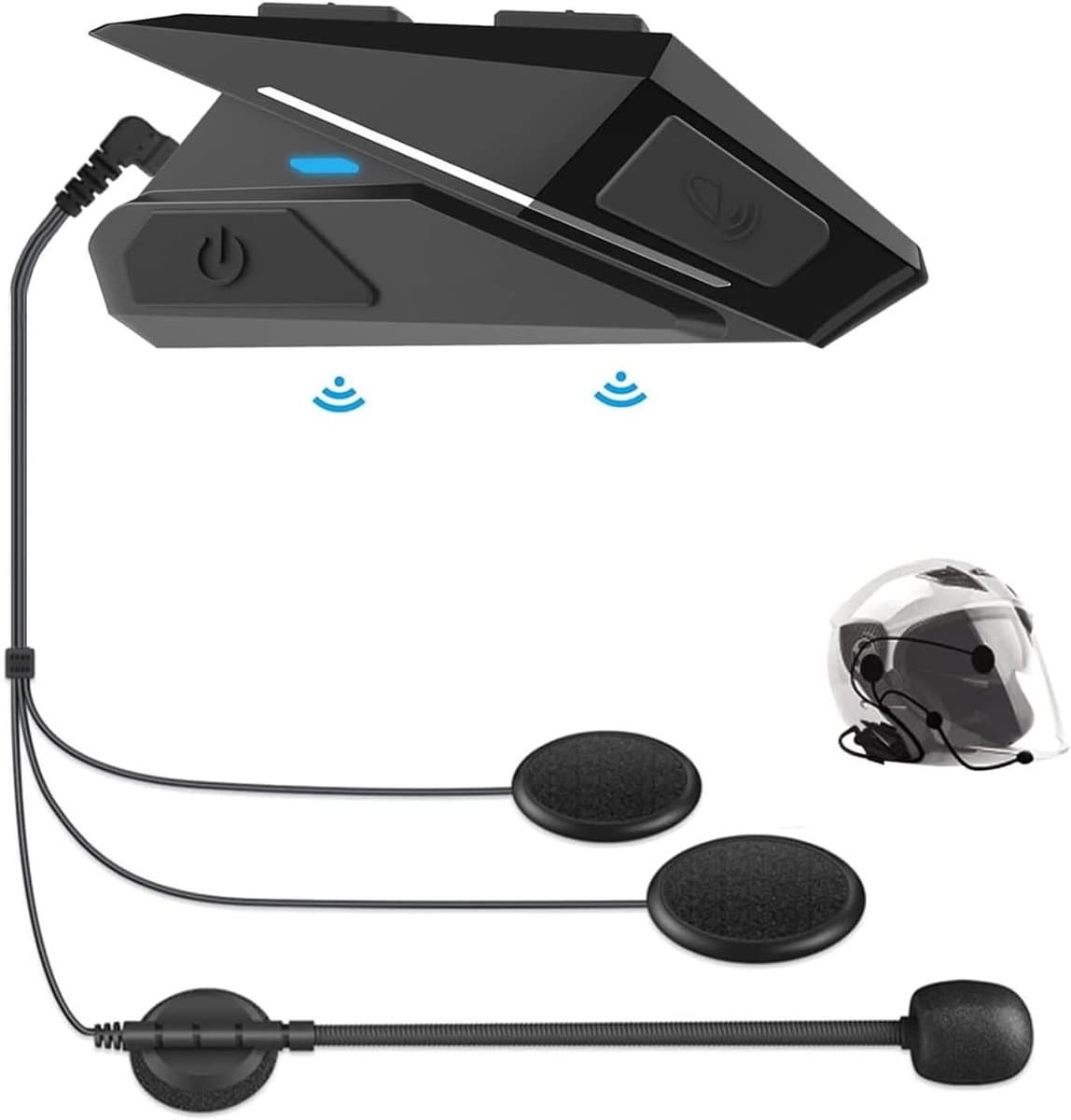 Draadloze Bluetooth Motorheadset met Stereo Geluid, Waterdicht IP65 en Geluidsreducerende Microfoon voor Fietsen, Skiën en Reizen