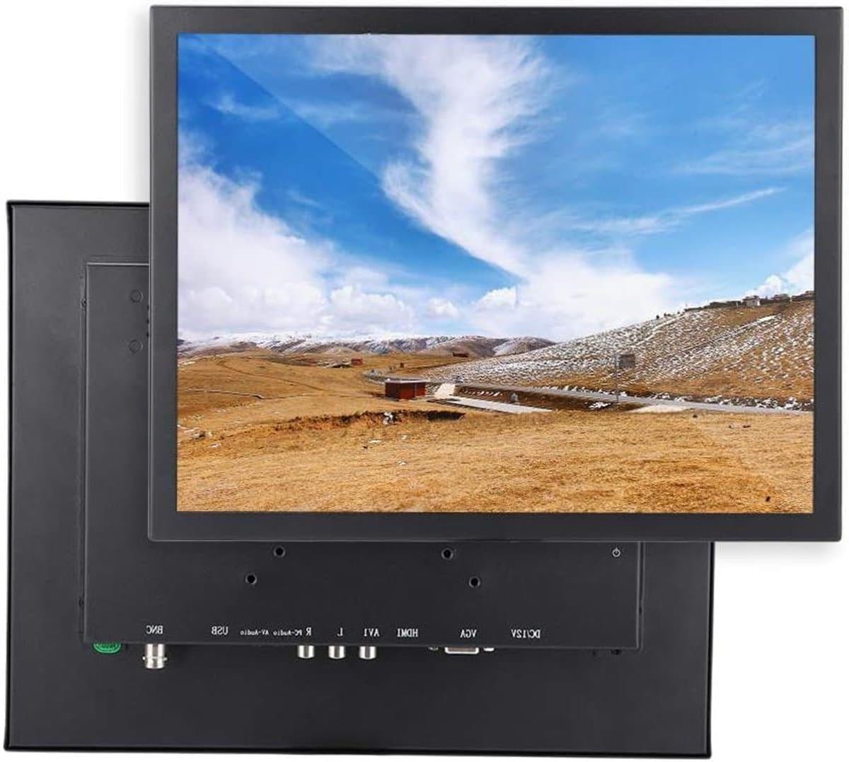 Industriële Monitor - Draagbaar Scherm - Veelzijdige Aansluitingen - Robuuste Metalen Behuizing - 15 Inch - Zwart