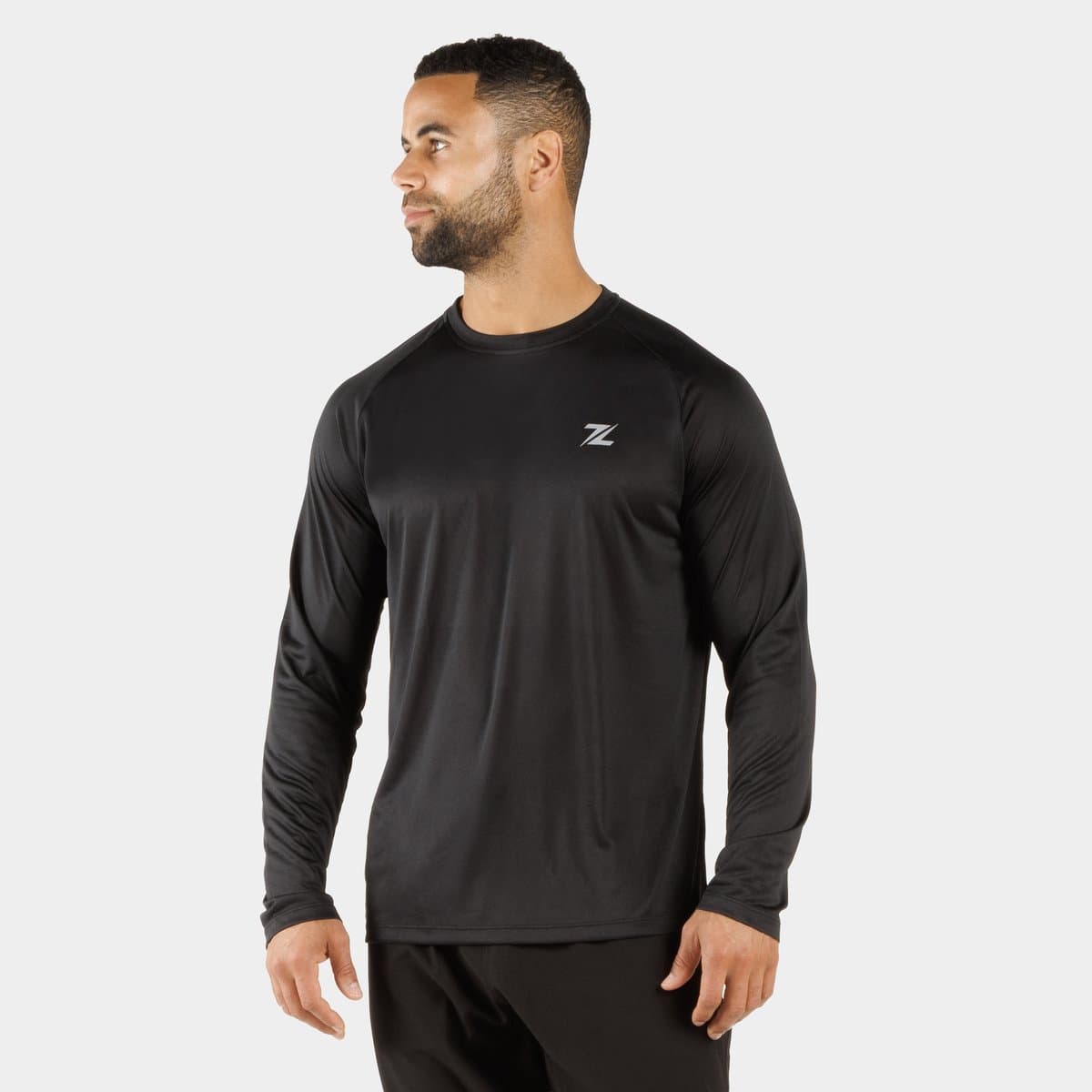 ZEUZ Heren Sport Longsleeve – Fitness Shirt Lange Mouw - Zwart - XL