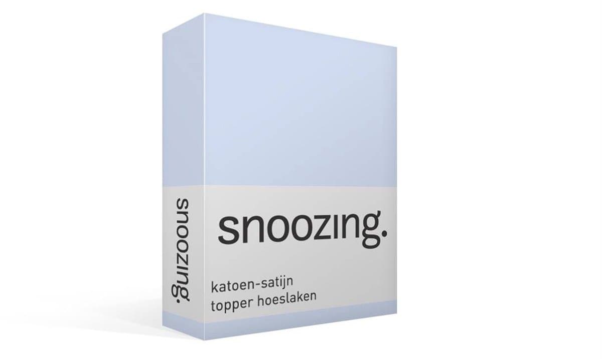 Snoozing - Katoen-satijn - Topper - Hoeslaken - Eenpersoons - 80x200 cm - Hemel