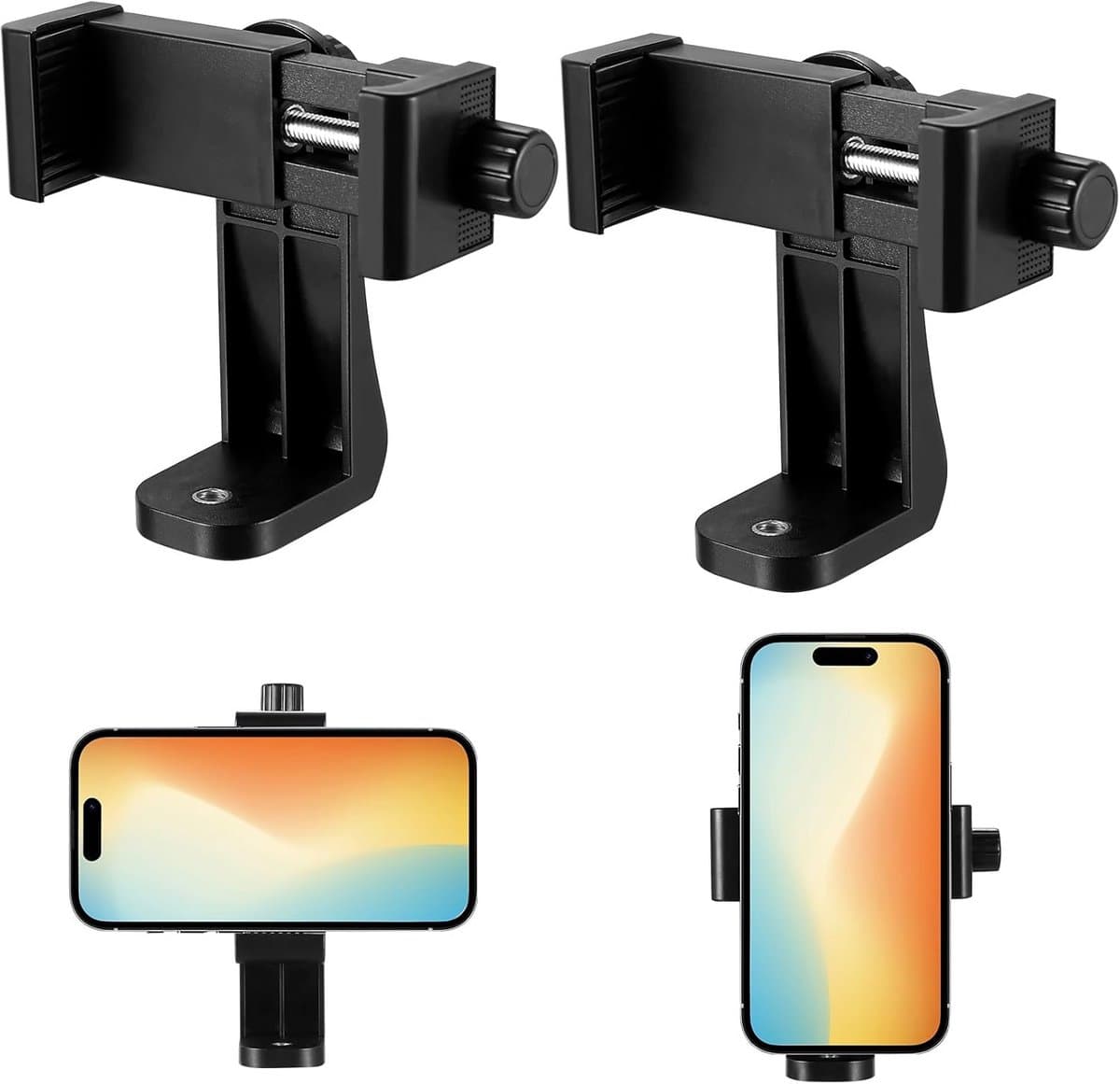 2x Universele Smartphone Statief Houder - 360° Draaibaar voor Mobiele Telefoon, Selfie Stick en Statief
