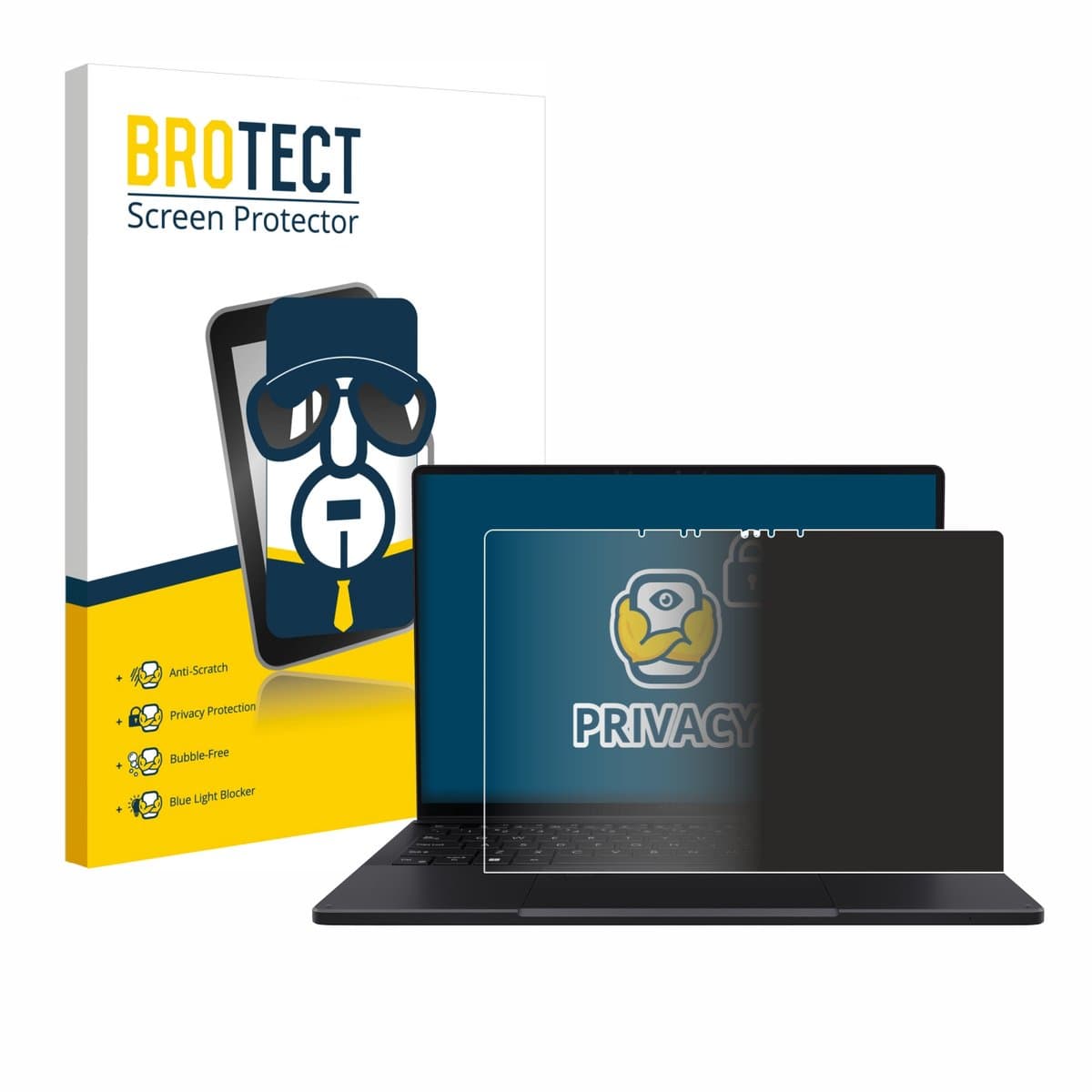 BROTECT - privacy screenprotector voor ASUS ProArt PX13 - Folie Beschermfolie Blauwlichtfilter
