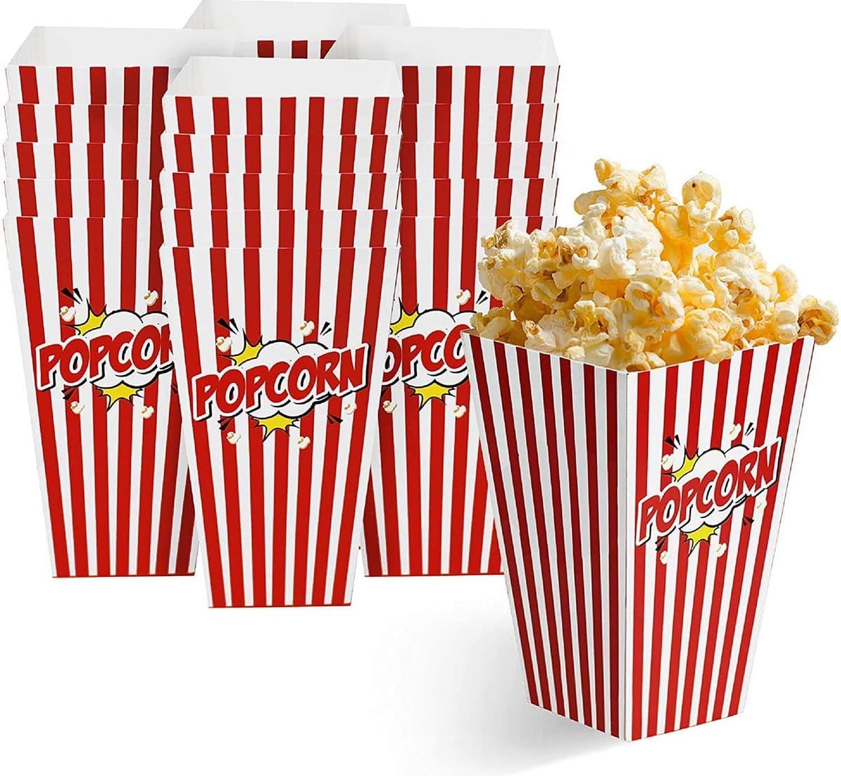 MATANA - 50 Popcorn Bakjes - 18 x 10cm - Herbruikbaar & Duurzaam - Filmavond & Feestjes