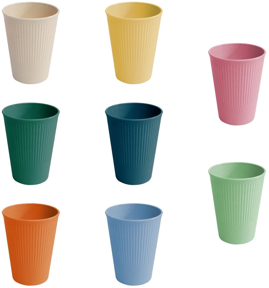 Dailygoods - 8 Stuks Gekleurde Plastic Bekers - Herbruikbare Drinkbekers voor Kinderen