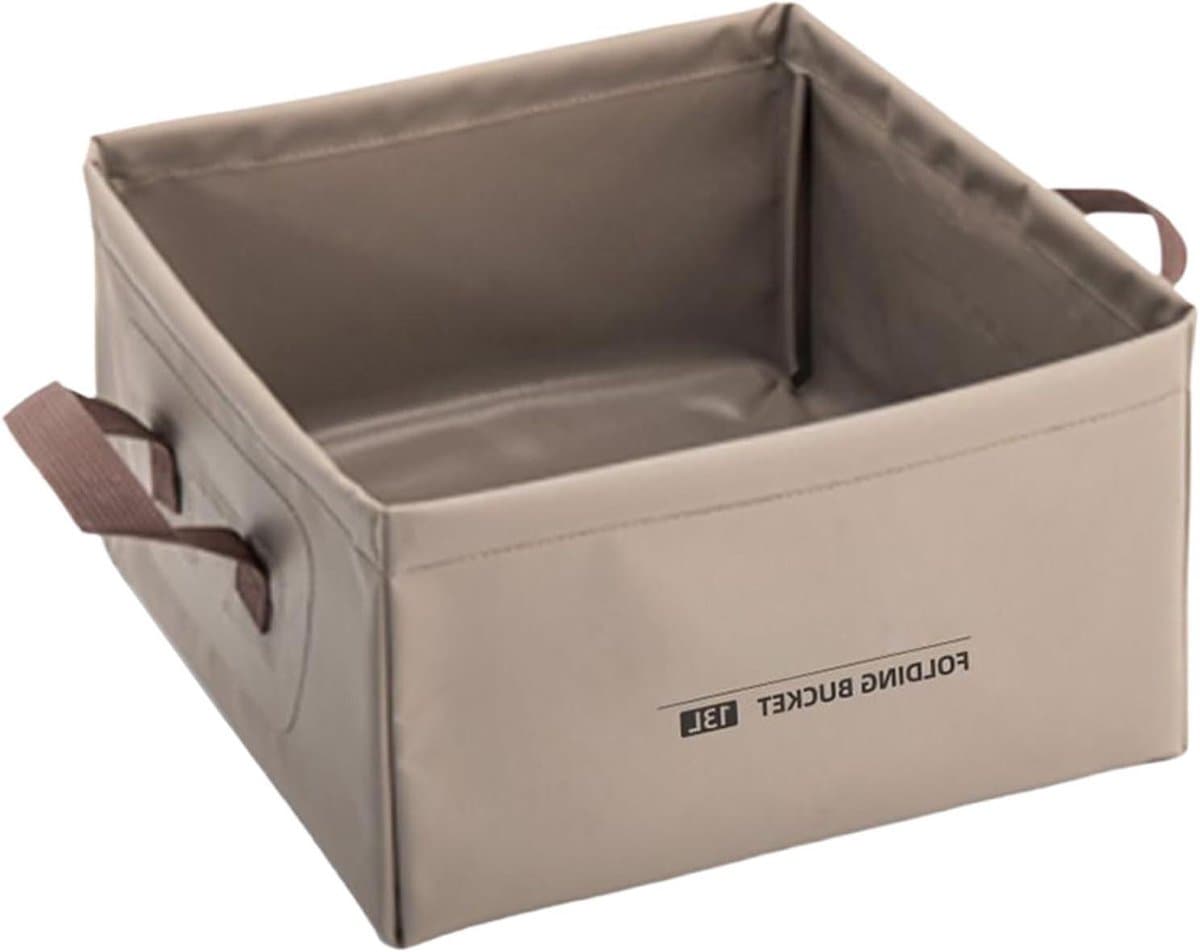 Vouwbare Afwasbak - Wateremmer Kampeeremmer - Water Dragen - Scheurwerend PVC - 13 Liter - Koffie