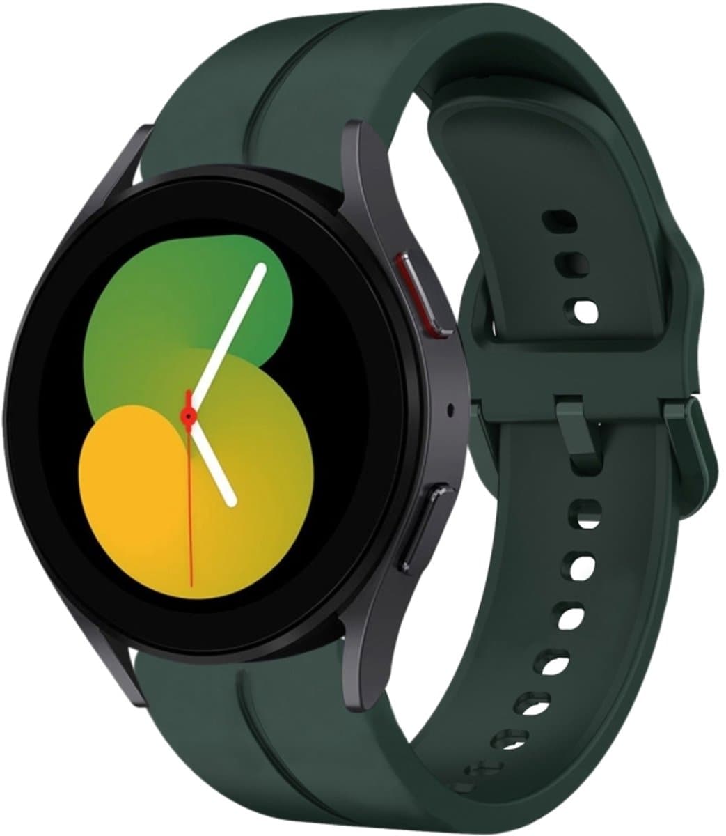 Voor Samsung Galaxy Watch5 44 mm 20 mm lus siliconen horlogeband (donkergroen)
