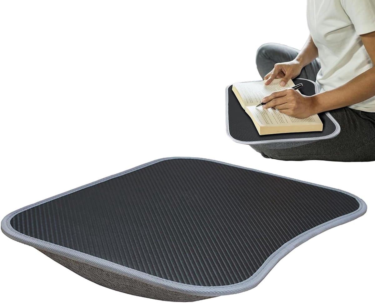 Draagbaar Schootbureau - Laptop Kussenbureau - Comfortabel Werken - Koolstofvezel Bescherming - 39 cm x 29 cm - Zwart