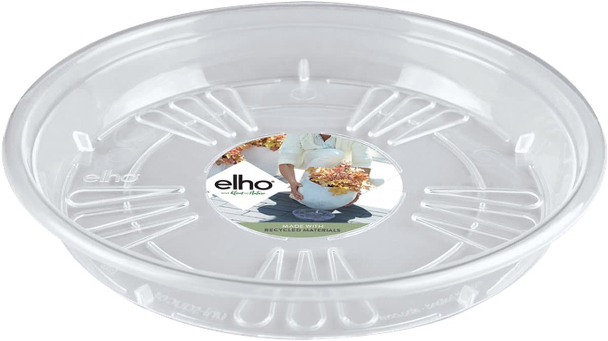 Elho Uni-schotel Rond 33 - Schotel voor Binnen & Buiten - Ø 32.0 x H 4.2 cm - Transparant