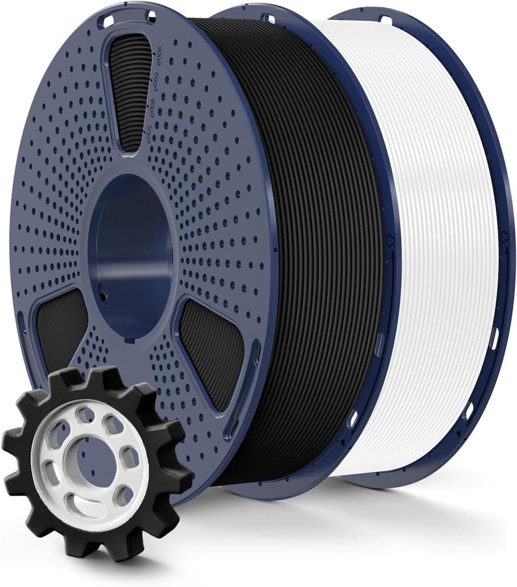 3D Printer Filament - PETG Spoelen - Snel Printen - Mat Satin Afwerking - 2KG Zwart Wit - Niet van toepassing