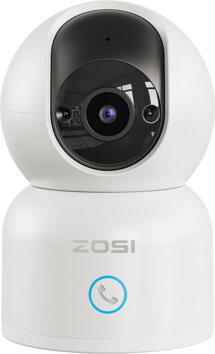 ZOSI C518 Indoor IP Camera - 3MP - Intercomfunctie - Beveiligingscamera - Huisdiercamera - Baby camera - Compatibel met 2.4G/5G WIFI - Werkt met app - Wit