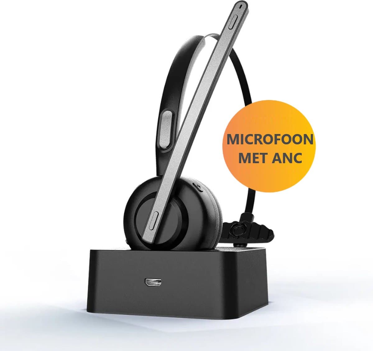 Professionele Draadloze Headset - Headset met Microfoon - Headset Draadloos - Noise Cancelling Hoofdtelefoon - Bluetooth Koptelefoon - Wireless Headset - Geschikt voor PC, Laptop, Telefoon