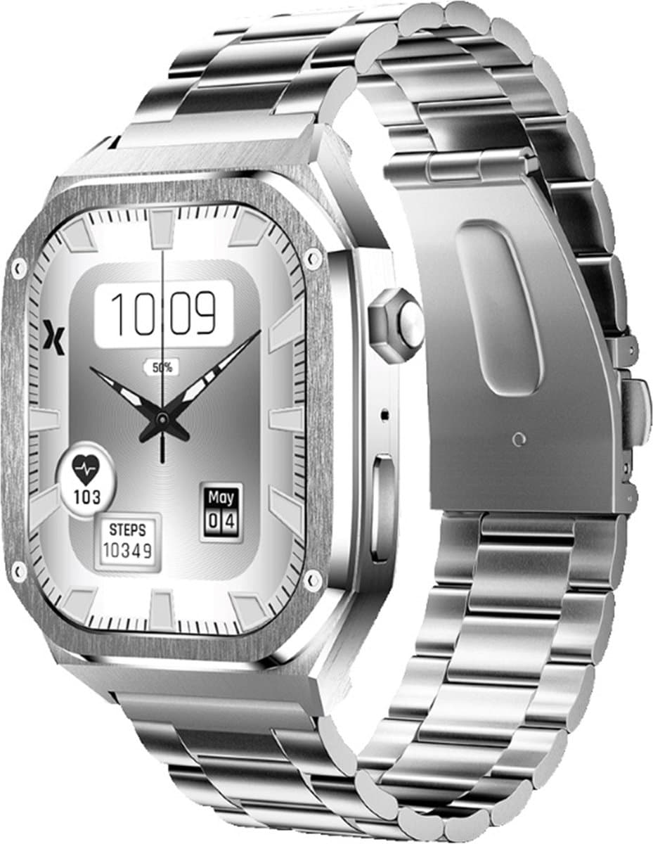 Maxcom, Horloge met verbinding FW65 Model IRON S IP68 2.5D Glas, Zilver