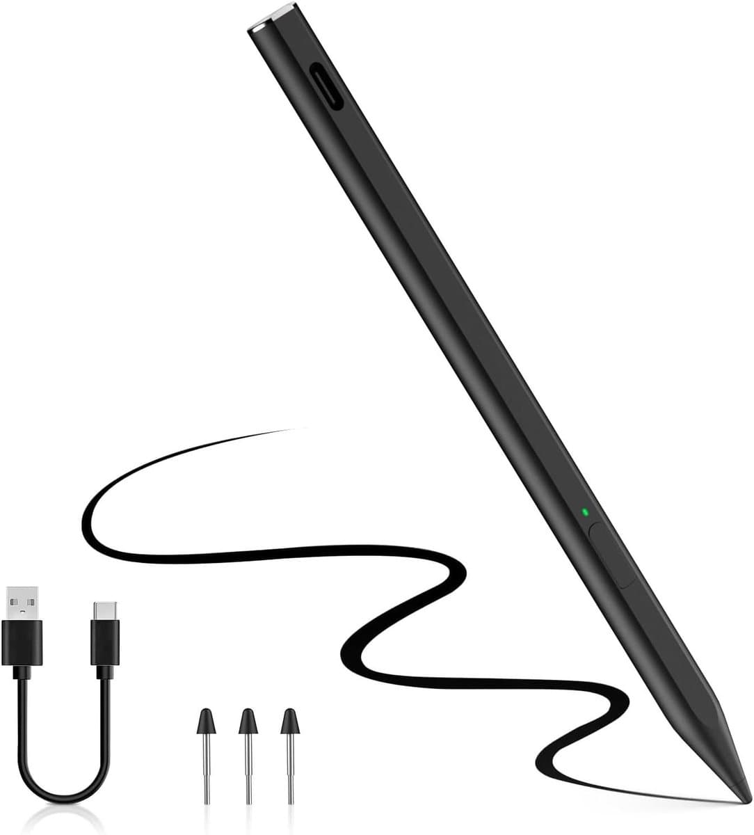Stylus Pen for Remarkable Paper Pro with Eraser - Fast Charge, 4096 Pressure Tilt Sensitivity, Palm Rejection, 3 Replacement Nibs