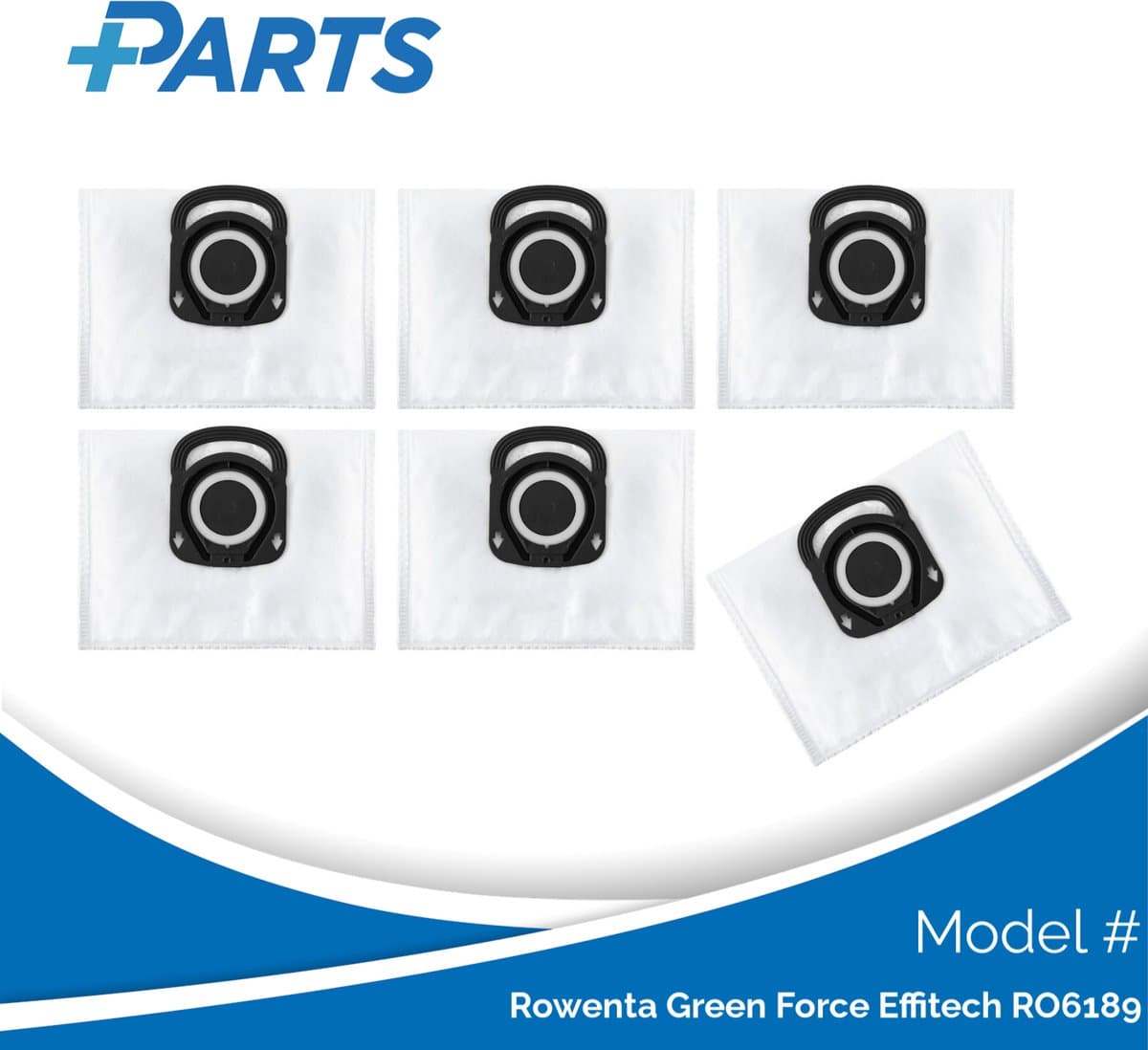 Rowenta Green Force Effitech RO6189 Stofzakken (6 Stuks, Plus.Parts® alternatief voor ZR200540)