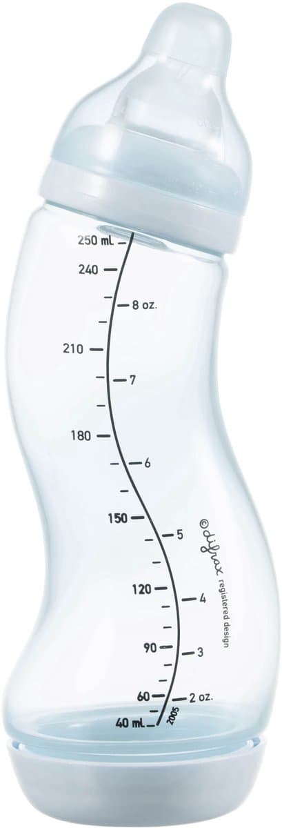 Difrax natuurlijke S-babyfles - 250 ml - anti-koliek - lichtblauw - 1 stuk