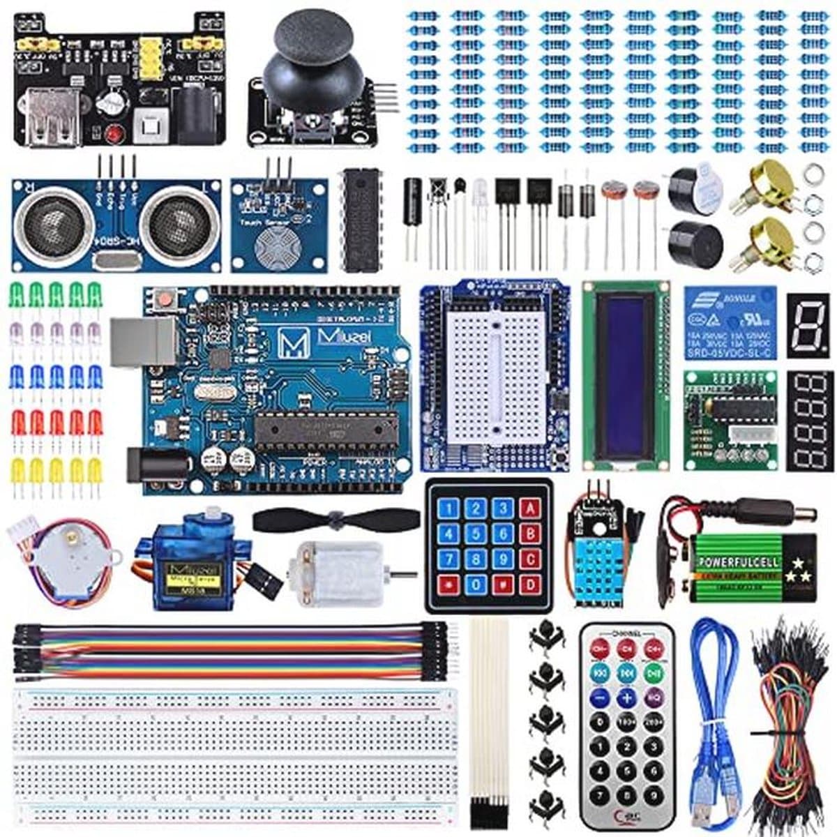 Starterkit voor Arduino R3-projecten met microcontroller en elektronische modules - Uitgebreide 230-delige set