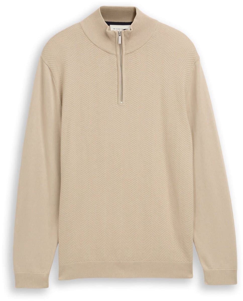 Tom Tailor - Heren pull - Maat L - Mannen - Bruin - katoen