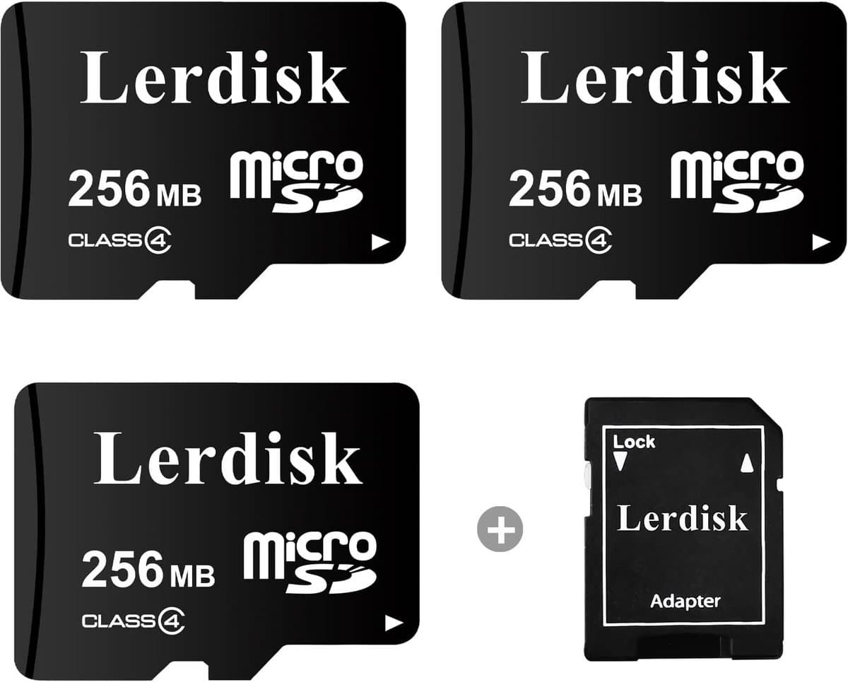 Bulk 3-Pack Micro SD Kaarten 256MB - Ideaal voor Kleine Bestanden en Groothandelsgebruik