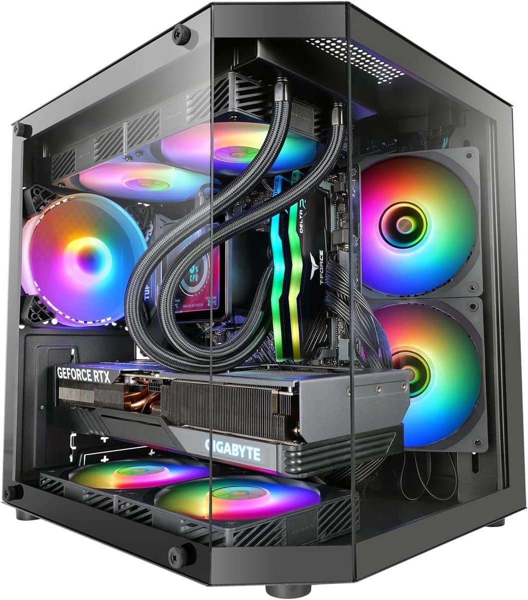 Compacte MicroATX Gaming PC Behuizing met Gehard Glas en FRGB Ventilator