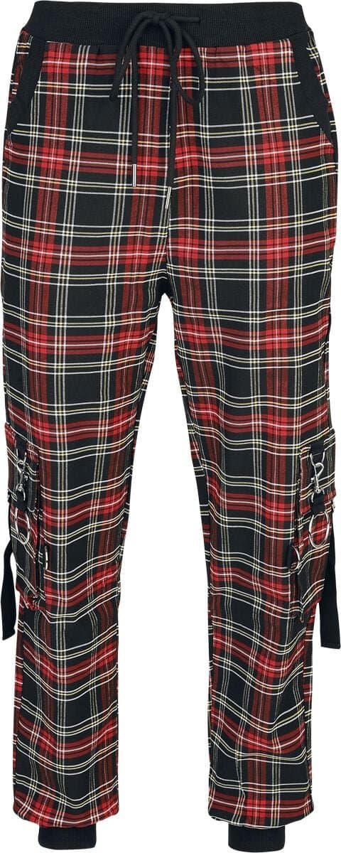 Jawbreaker Tartan Cargo Sweatpants Dames Stoffen broek - zwart/rood - L