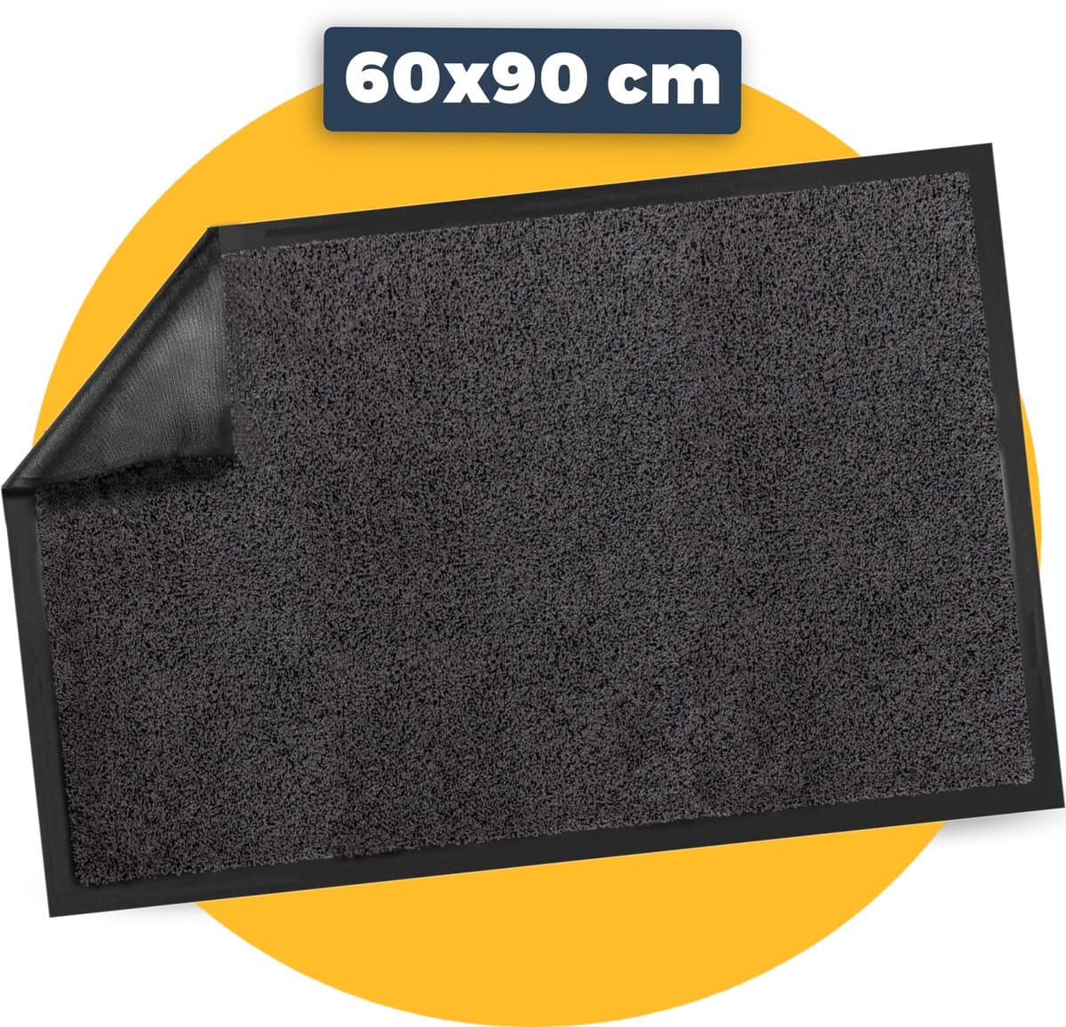 Pasper Deurmat binnen droogloopmat - 60 x 90 cm - Grijs - 100% gerecyclede materialen - Gemaakt in België - Wasbaar - Deurmatten