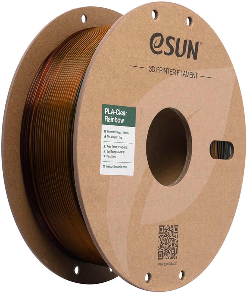 eSun PLA-Clear Rainbow Doorschijnend oranje grijs / Transculant orange grey 1 kg - 1.75mm - 3D printer filament