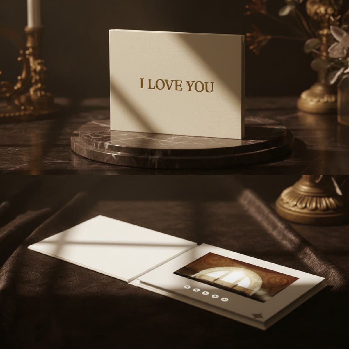 Dutch Wanted - Fotoalbum - Videoboek met LCD-Scherm - Wenskaart - Videoboek Horizontaal Scherm - Bruiloft Cadeau - I Love You